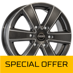 MEGA WHEELS HERCULES 6 ANTHRACITE GREY FRONT POLISHED 6.5x15 6/139.7 ET27 CB106.1