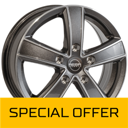 MEGA WHEELS HERCULES 5 ANTHRACITE GREY FRONT POLISHED 6.5x16 5/130 ET61 CB78.1