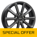 MEGA WHEELS VIRGO DARK MAT ANTHRACITE GREY 6x15 4/100 ET37 CB73.2